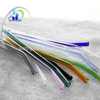 Bent and Straight Type and SGS Certification glass drinking straw